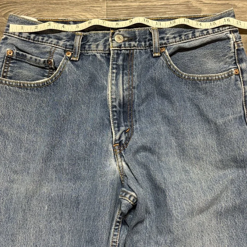 Levis Mens 550 Relaxed Fit Jeans 34x30 Medium Wash Denim Straight Leg 00s